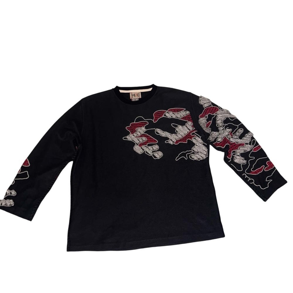 EUC One 432 Rope Accent Black Crewneck Pullover Medium Streetwear Handmade